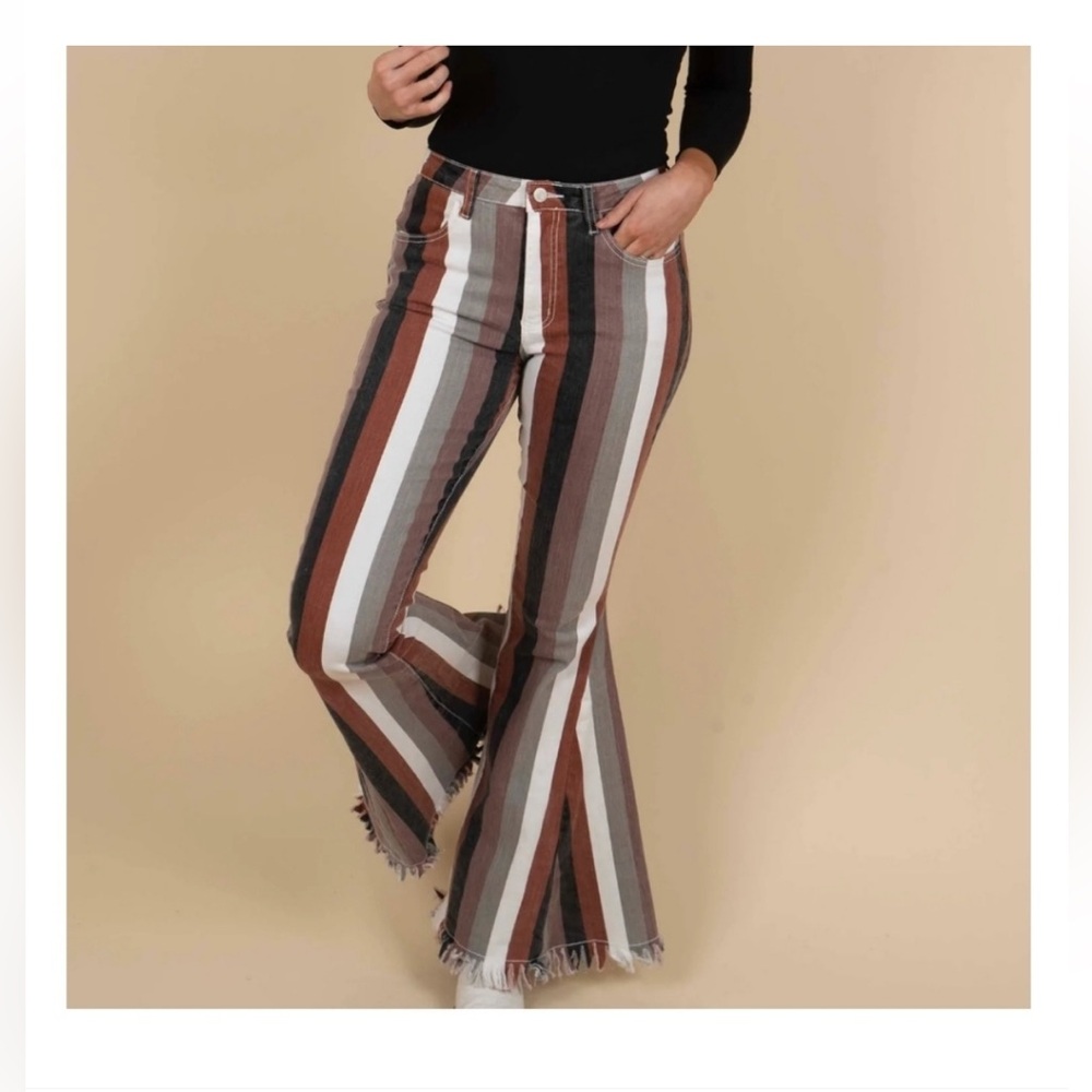 Striped Flare Pants - Picture 4 of 9